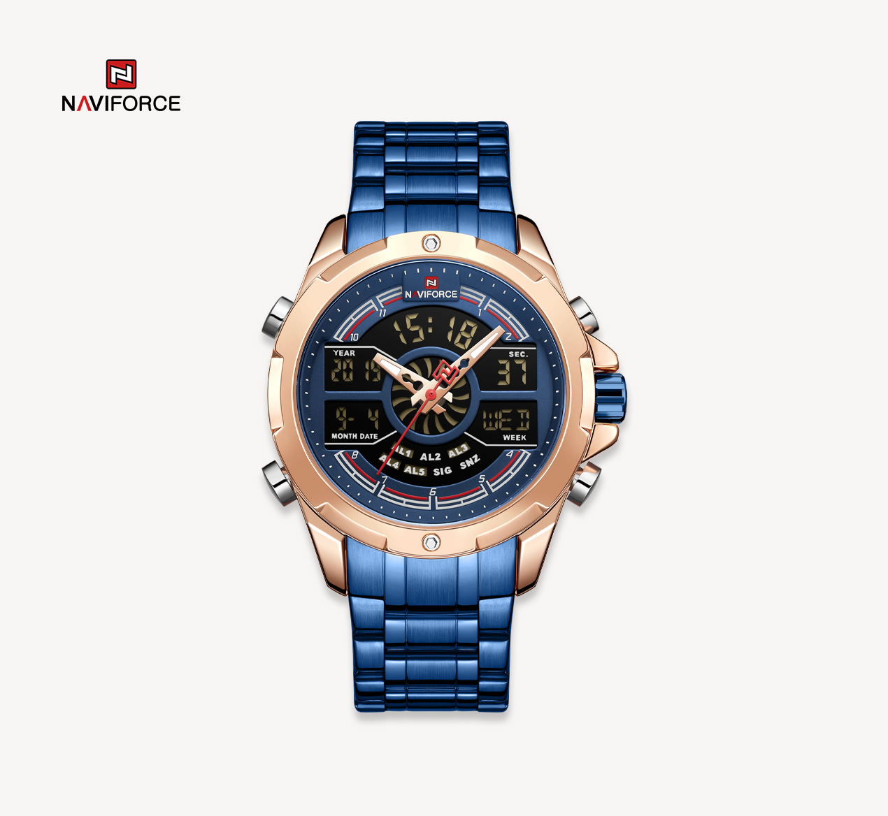 ساعت مچی مردانه نیوی فورس مدل naviforce 9170 آبی