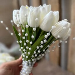 دسته گل لاله لمسی مصنوعی عروس 
