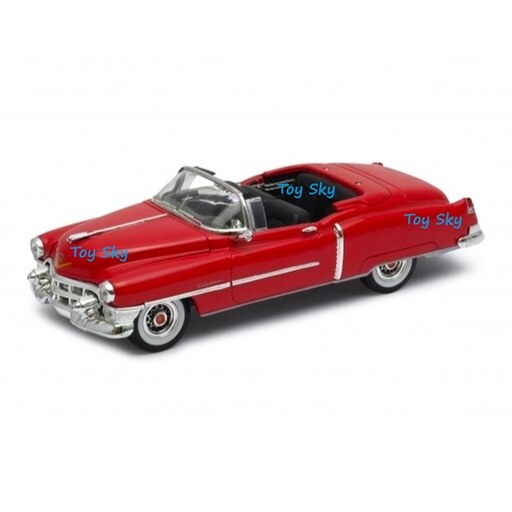 ماکت ماشین - کادیلاک الدورادو قرمز - 1953 Cadillac Eldorado - مقیاس 1.24 برند ویلی Welly - فلزی - دربها و کاپوت بازشو