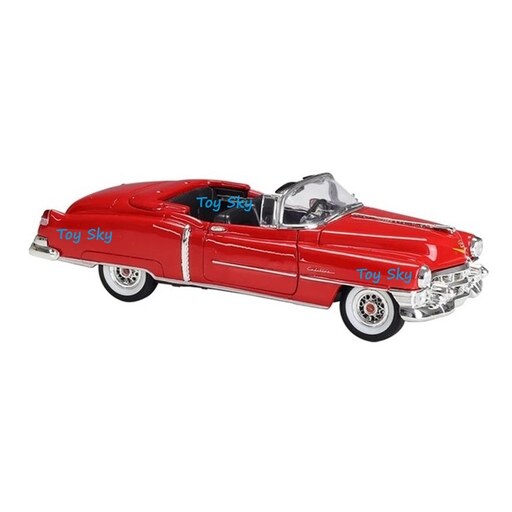 ماکت ماشین - کادیلاک الدورادو قرمز - 1953 Cadillac Eldorado - مقیاس 1.24 برند ویلی Welly - فلزی - دربها و کاپوت بازشو