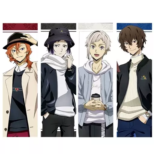 نشانگر کتاب( Bookmark) طرح انیمه سگ های ولگرد بانگو Bungo Stray Dogs مجموعه 4 عددی 