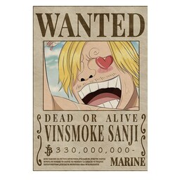 پوستر مدل تحت تعقیب انیمه وان پیس One piece  طرح  سانجی Sanji  سایز  A6   کد 922