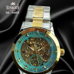 ساعت مردانه اتوماتیک برند SUNBORN در دو مدل پشت شیشه ای و پشت پیچ قیمت 1395000تومان ضد آب فروش به صورت تک و عمده 