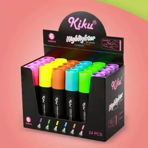 ماژیک علامت گذار کیکو (Kiku)، در شش رنگ، هایلایت، هایلایتر، علامتگذار، Highlighter 