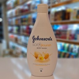 شامپو بدن جانسون Johnson مدل Soft and Nourish حاوی روغن بادام و عطر گل یاسمن حجم 400 میلی لیتر