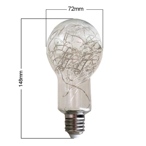 لامپ حبابی استوانه ای ادیسونی مفتولی RGB نشکن 3 وات Fairy String Light