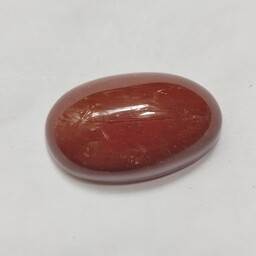 سنگ جاسپر تمام قرمز سنگ معدنی و طبیعی قرمز رنگ مشابه  سنگ خون وزن 12 گرم و ابعاد 35 در 26 تراش دامله