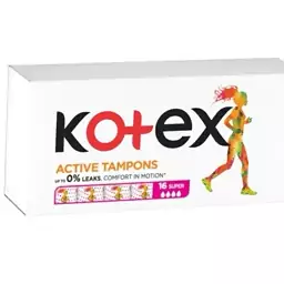 تامپون جذب بالا کوتکس سایز بزرگ 16 عددی مناسب هر نوع فعالیتkotex  ساخت ترکیه