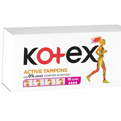 تامپون جذب بالا کوتکس سایز بزرگ 16 عددی مناسب هر نوع فعالیتkotex  ساخت ترکیه