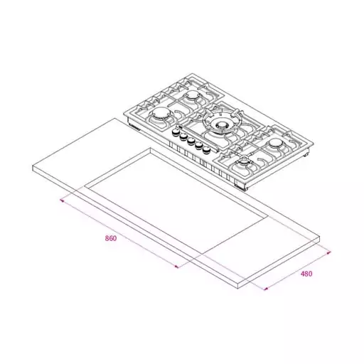 اجاق  گاز صفحه ای کن مدل 518S