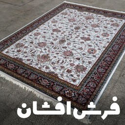 فرش ماشینی کاشان طرح افشان کرم 9متری ، فرش 400 شانه بی سی اف ارزان قیمت 