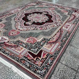 قالی کاشان 9 متری نقشه باغ معلق طوسی ، فرش قیمت مناسب با کیفیت ، فرش پرز بلند