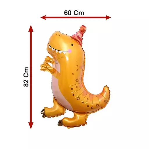 بادکنک فویلی طرح دایناسور نارنجی