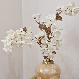 گل مصنوعی شکوفه سوخته رنگ سفید