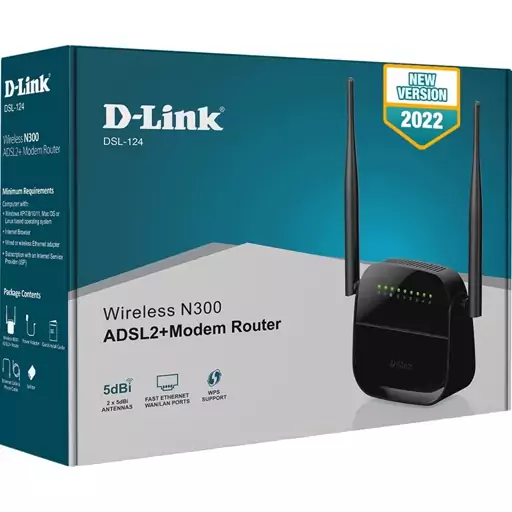 مودم اینترنت ثابت دی لینک 124 dlink با 3 سال ضمانت اصلی