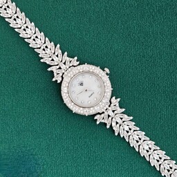 ساعت نقره زنانه صفحه گرد مدل آتِنا تمام نقره با عیار 925،با دو سال گارانتی و کارت گارانتی و روکش طلا سفید