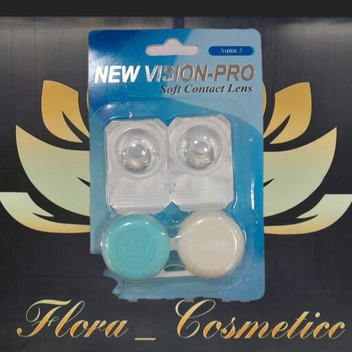 لنز رنگی چشم نیو ویژن پرو NEW VISION PRO مدل ( AQUA 3 ) 6 ماهه و بدون حساسیت