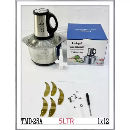 خردکن برقی 5 لیتری 5 تیغه طلایی یونیک مدل TMD-25A Uniqui Electric Meat Grinder