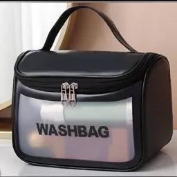 کیف آرایشی واشبگ بیضی مشکی سایز بزرگ WASHBAG  