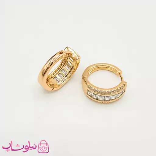 گوشواره حلقه ای زنانه ژوپینگ طرح مجلسی پرنگین کد 2391