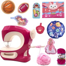 اسباب بازی چرخ خیاطی کودک همراه با نخ کاموا Kids Sewing Machines