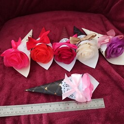 گیفت گل لمسی کاغذی هدیه (حداقل سفارش 10 عدد)رنگها رندوم در بسته گذاشته میشود
