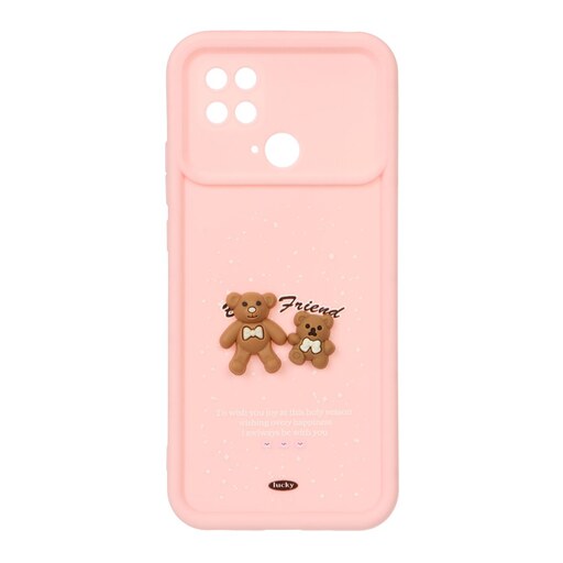 قاب Solid Case عروسکی Friends مدل Xiaomi Redmi 10C-Poco C40 - صورتی-کد3820