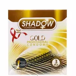 کاندوم خاردار تئخیری شدو Shadow مدل Gold بسته 3 عددی