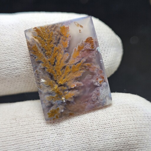  نگین سنگ طبیعی عقیق شجر خاص معدنی خراسانی با تراش پست و رو  کد 31265  