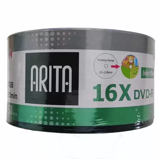 دی وی دی خام  اریتا پرینتیبل پک 50 عددی dvd arita