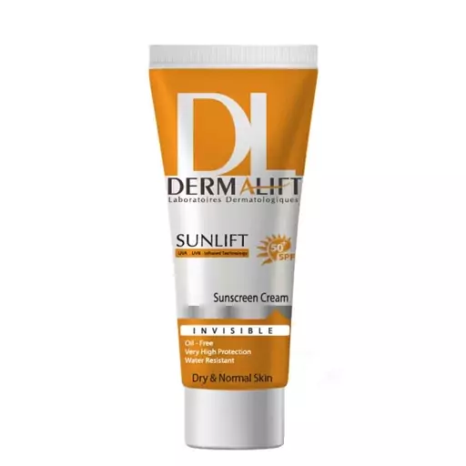 کرم ضد آفتاب بی رنگ مناسب پوست خشک spf50 حجم 40میل درمالیفت Dermalift Sunlift Spf50 Sunscreen Cream For Dry And Normal S