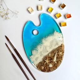 پالت رزینی مخصوص نقاشی با آبرنگ و رنگ روغن طرح دریا