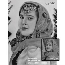 سفارش نقاشی چهره سیاه قلم کد01ویژه هدیه تولد  سالگرد ازدواج ولنتاین با بسته بندی