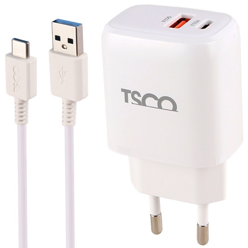 شارژر فست شارژ تسکو مدل TSCO TTC 65 با کابل تایپ سی با گارانتی
