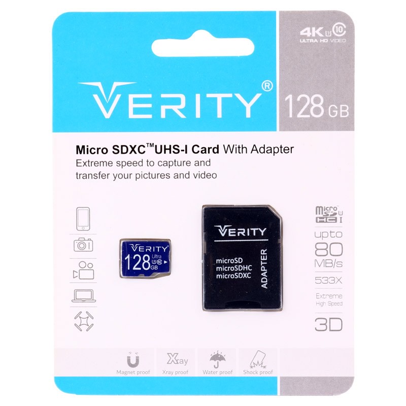 کارت حافظه 128 گیگ وریتی مدل Verity 533X U3 C10 با گارانتی