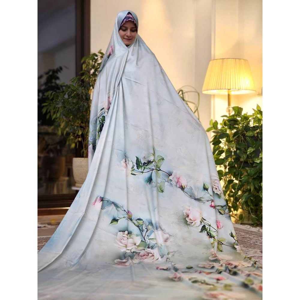 روسری مجلسی رنگ سبز آبی