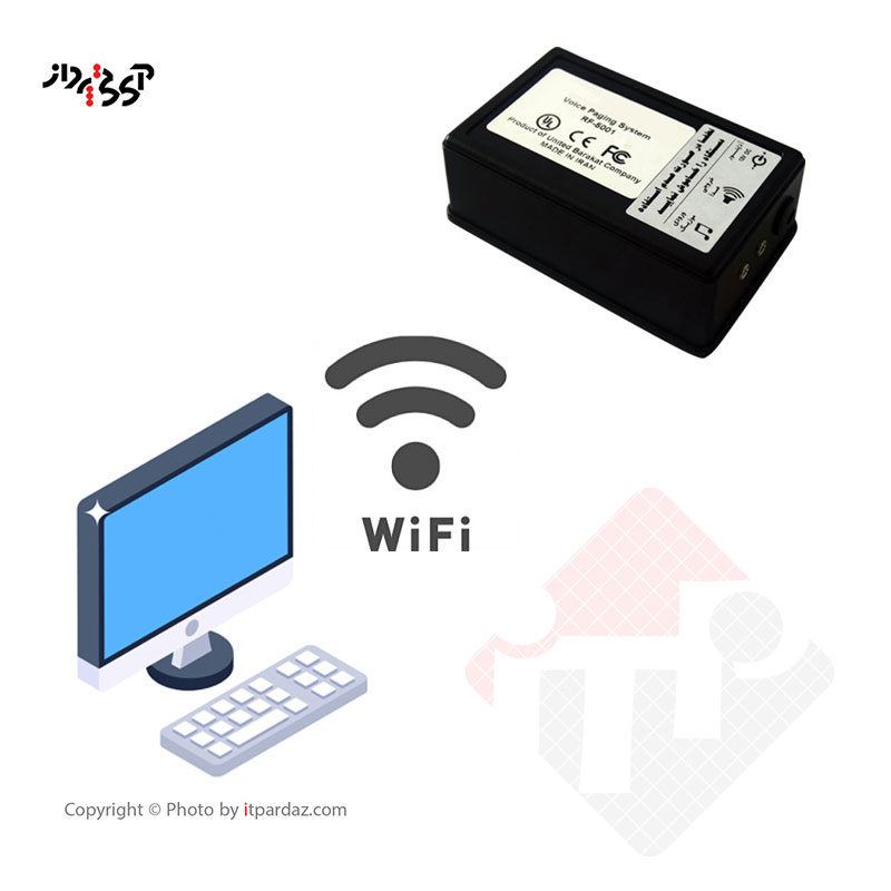 دستگاه صوتی نوبت دهی مشتری بیسیم VRW متصل به کامپیوتر