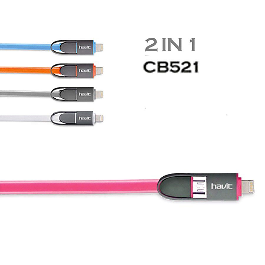 کابل USB به Lighting و MicroUSB هویت مدل HV-CB521 کد 1111-8063-8064-8065