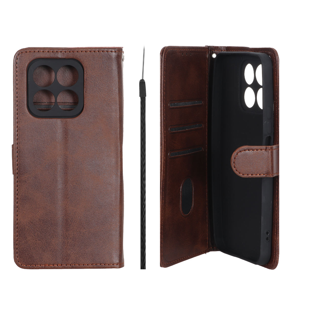 کیف موبایل مگنتی Crystal داخل مخمل Honor X8a - قهوه ای
