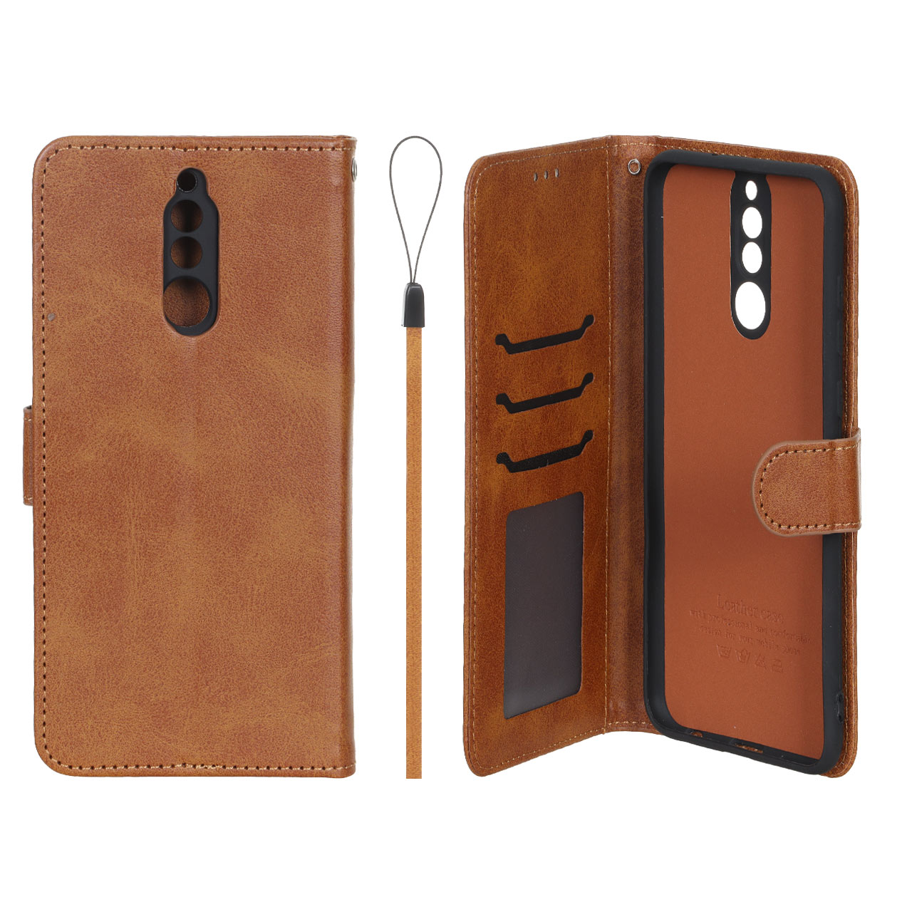 کیف موبایل مگنتی درجه یک داخل خز MNC Plus مدل Huawei Mate 10 Lite - عسلی