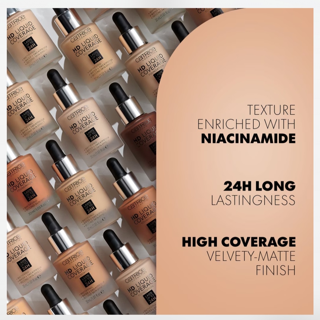 کرم پودر کاتریس Sand Beige سری HD مدل Liquid Coverage شماره 30 حجم 30ml