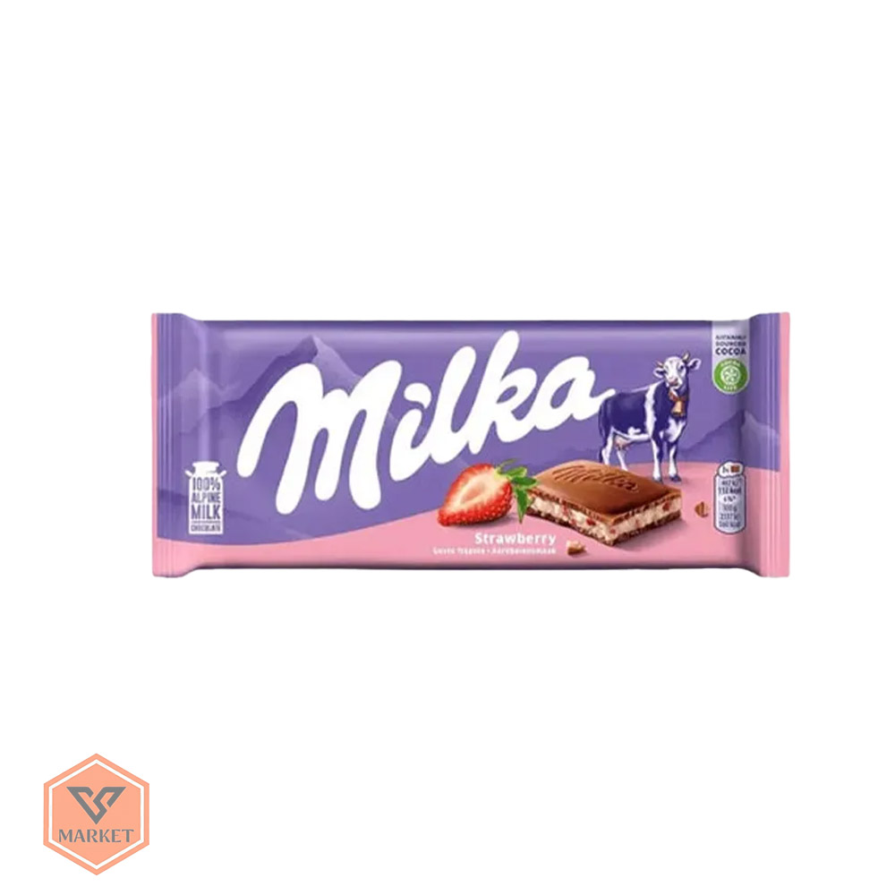 شکلات میلکا توتفرنگی 100 گرمی (Milka Strawberry)