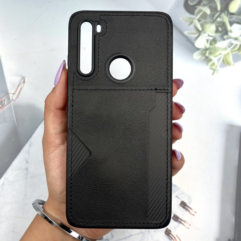 قاب گوشی Redmi Note 8 / Redmi Note 8 2021 شیائومی Slim Wallet Case چرم Leather جاکارتی دوخت دار مشکی کد 379413