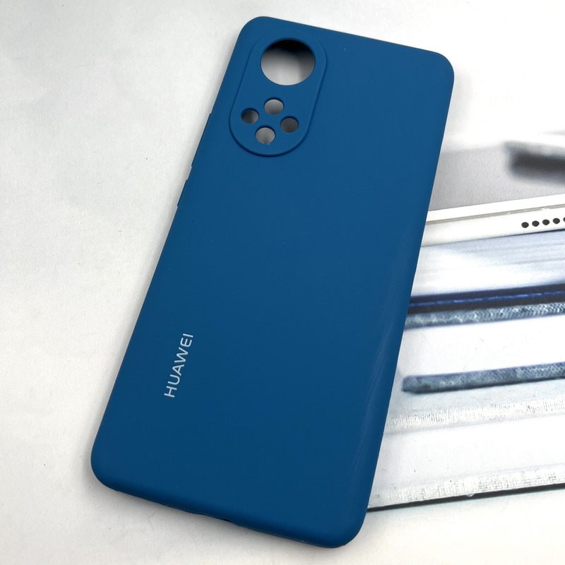 قاب گوشی Huawei Nova 9 / Honor 50 هوآوی سیلیکونی پاک کنی اورجینال داخل پارچه ای محافظ لنز دار رنگ آبی کد 958611