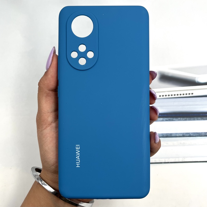 قاب گوشی Huawei Nova 9 / Honor 50 هوآوی سیلیکونی پاک کنی اورجینال داخل پارچه ای محافظ لنز دار رنگ آبی کد 958611