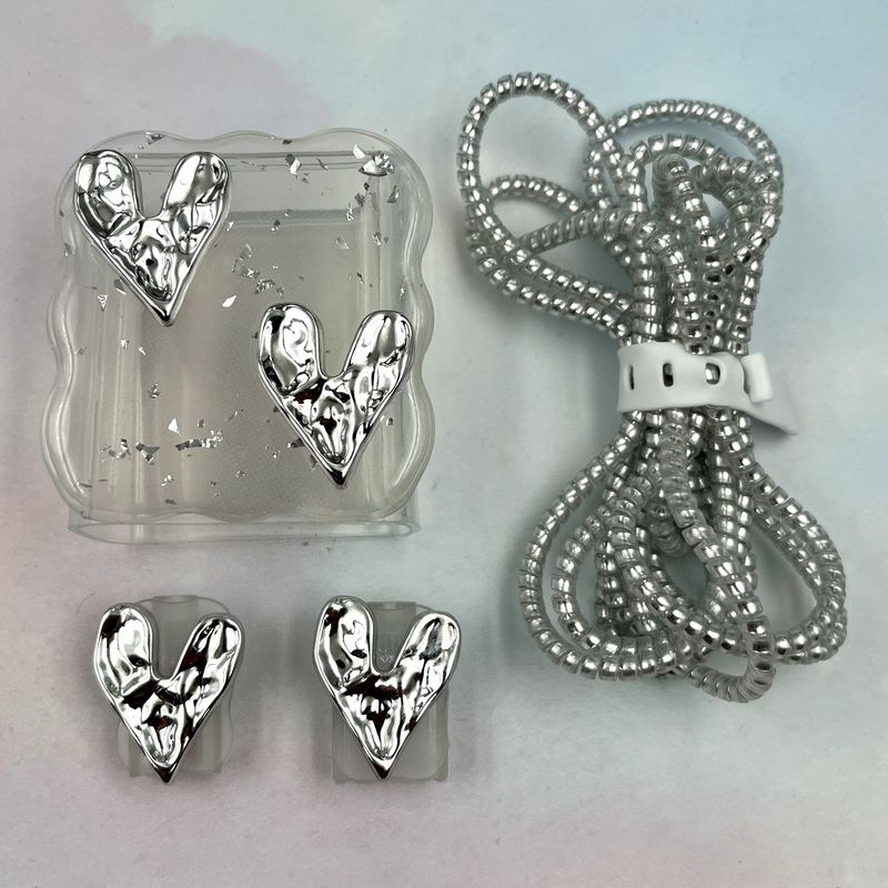 ست 4 تکه محافظ کابل فنری و کلگی شارژر شفاف Charger Protector ژله ای 33 وات شیائومی برجسته قلب کد 416470