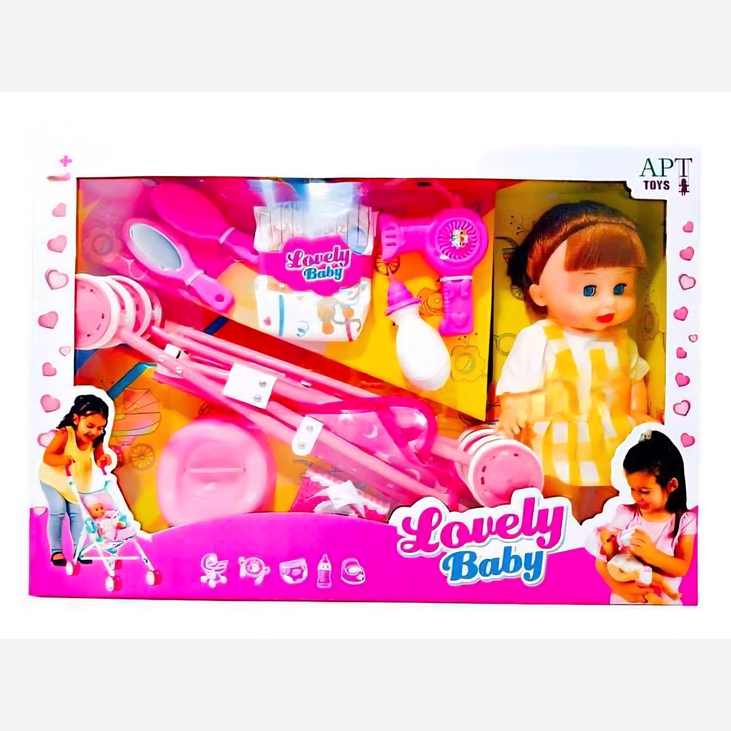 ست عروسک موزیکال Lovely Baby به همراه کالسکه و لوازم