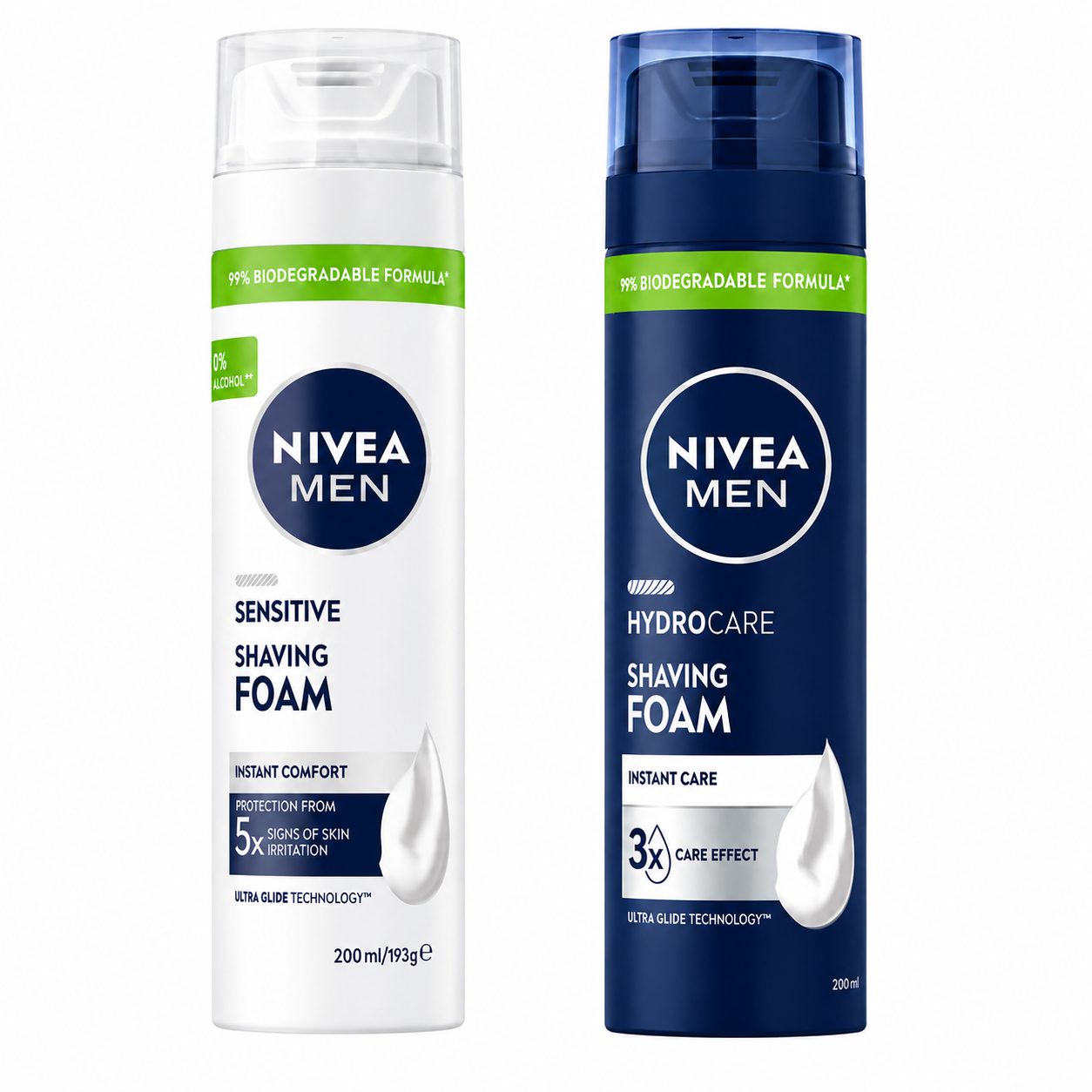 فوم اصلاح صورت مردانه نیوآ من (مدلهای Sensitive و Hydrocare) | NIVEA Men Shaving Foam Sensitive Hydrocare 200ml (واردات