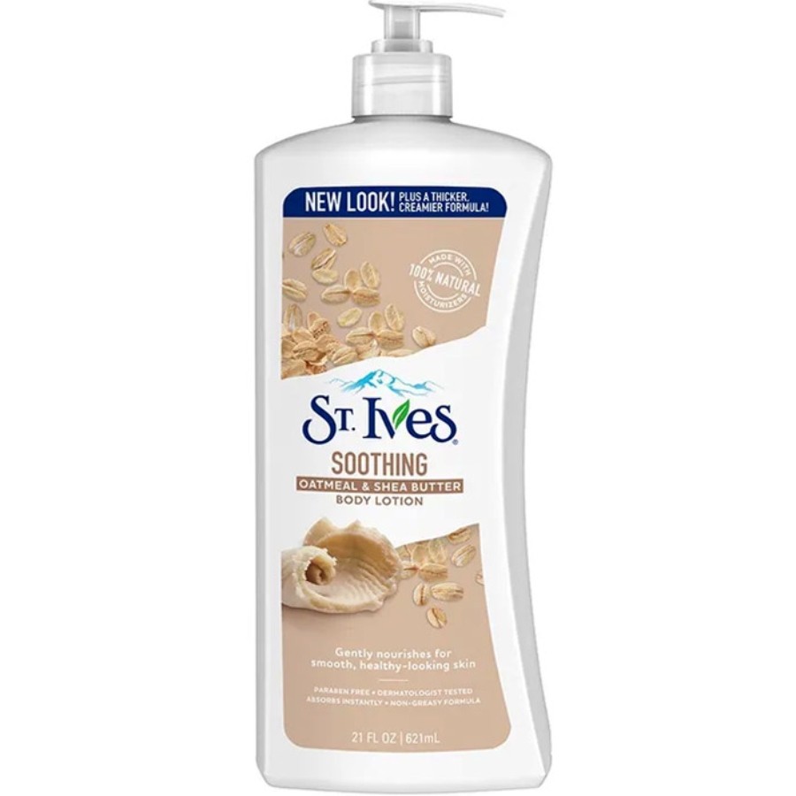 لوسیون بدن تسکین دهنده سینت ایوز (St. Ives) مدل جو دوسر و کره شی حجم 621 میلی لیتر موجود در دریا بیوتی