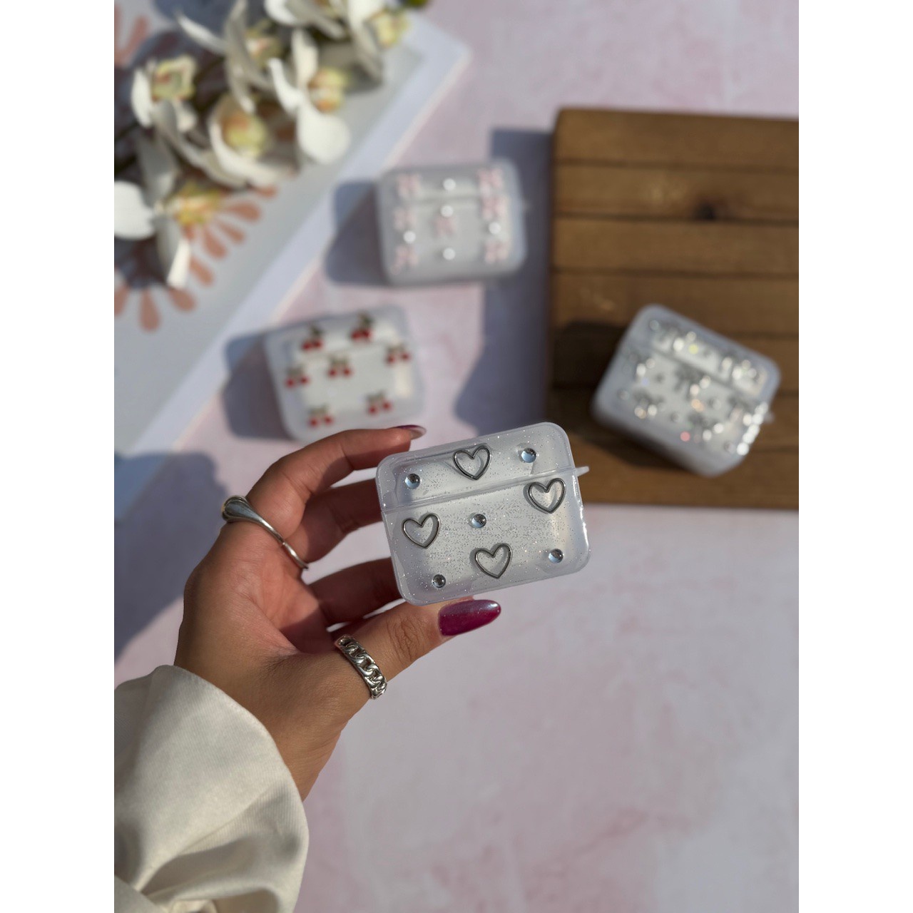 کاور ایرپاد3 Airpods 3 Airpods3 طرح قلب شاینی اکلیلی